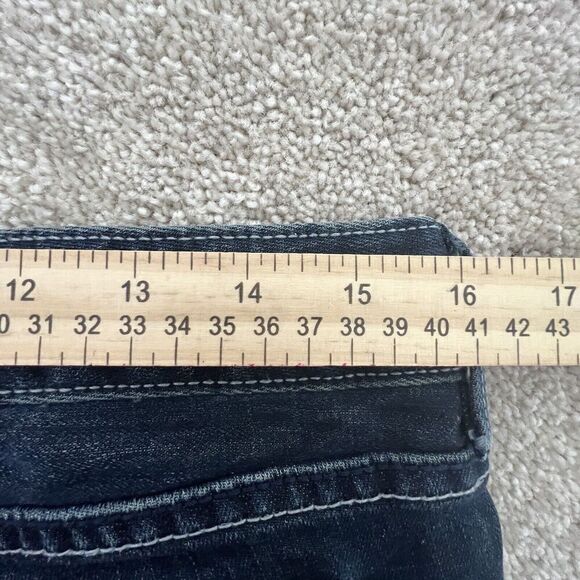 Express Womens Jeans 8s Blue Stretch Super Skinny Supersoft Dark Wash Low Rise‎ - Picture 7 of 8